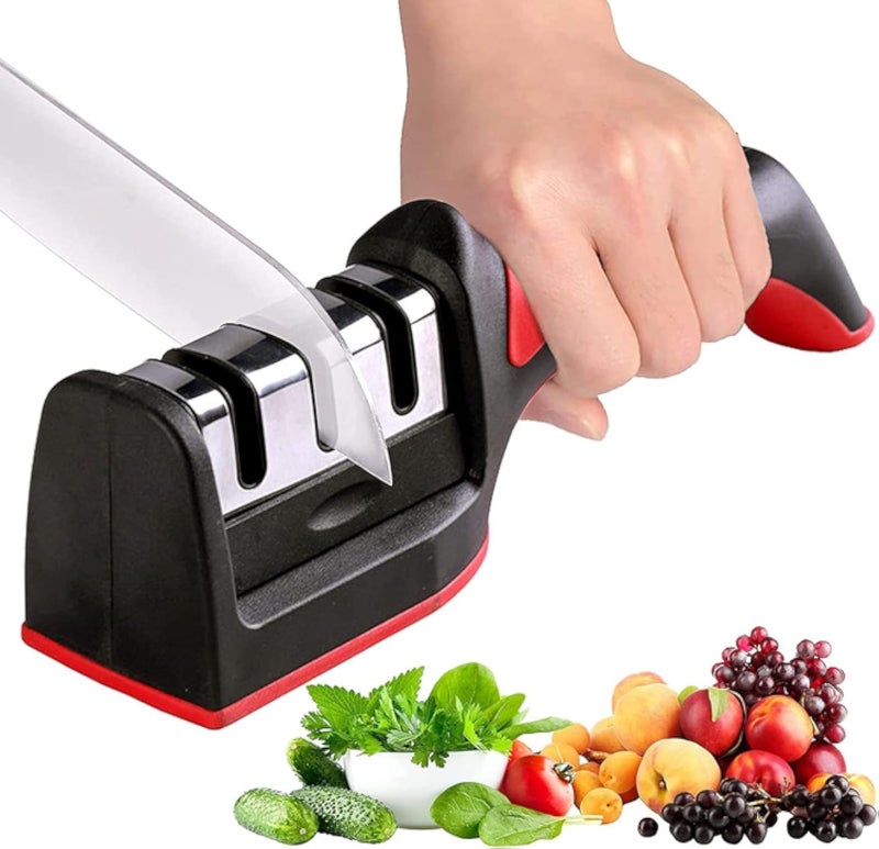 Necomi Knife Sharpener, NecomiÂ® Ù…Ø¨Ø±Ø§Ø© Ø³ÙƒÙŠÙ†, Kitchen Knife Sharpener for Sharpening and Polishing Kitchen Knives with Easy Manual Sharpening for Straight Knives Perfect for Household and Chefâ€™s Choice